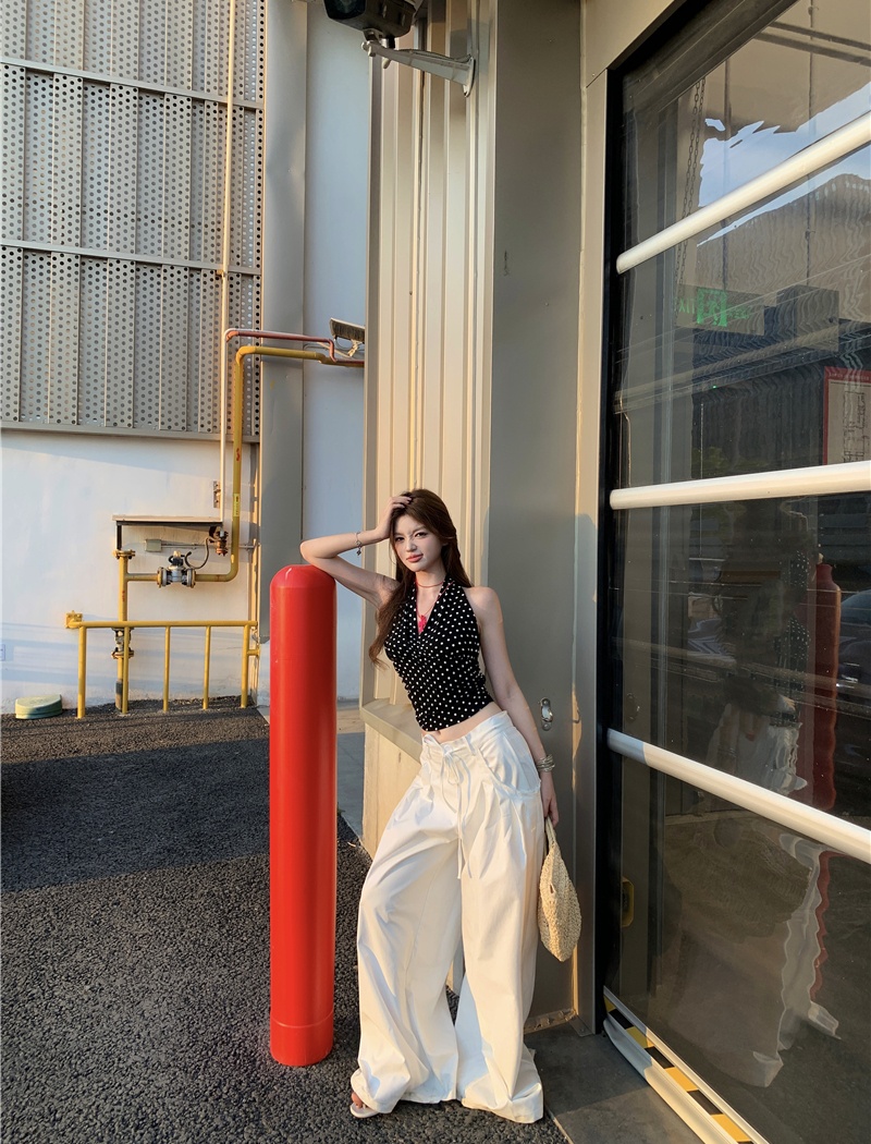 Frenum white mopping wide leg pants