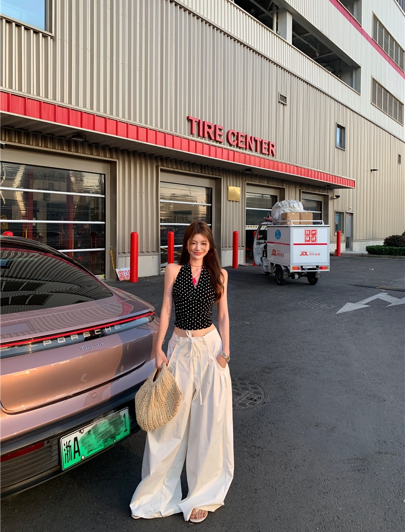 Frenum white mopping wide leg pants