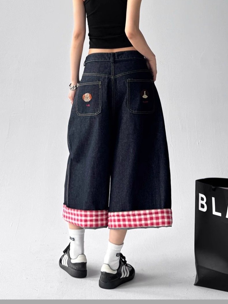 American style short jeans cropped pants for women