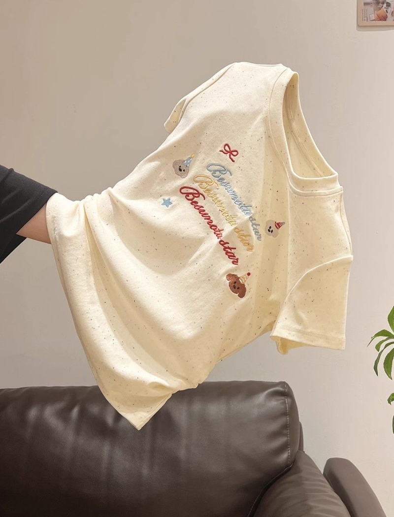 Embroidery sweet style tops spicegirl T-shirt for women