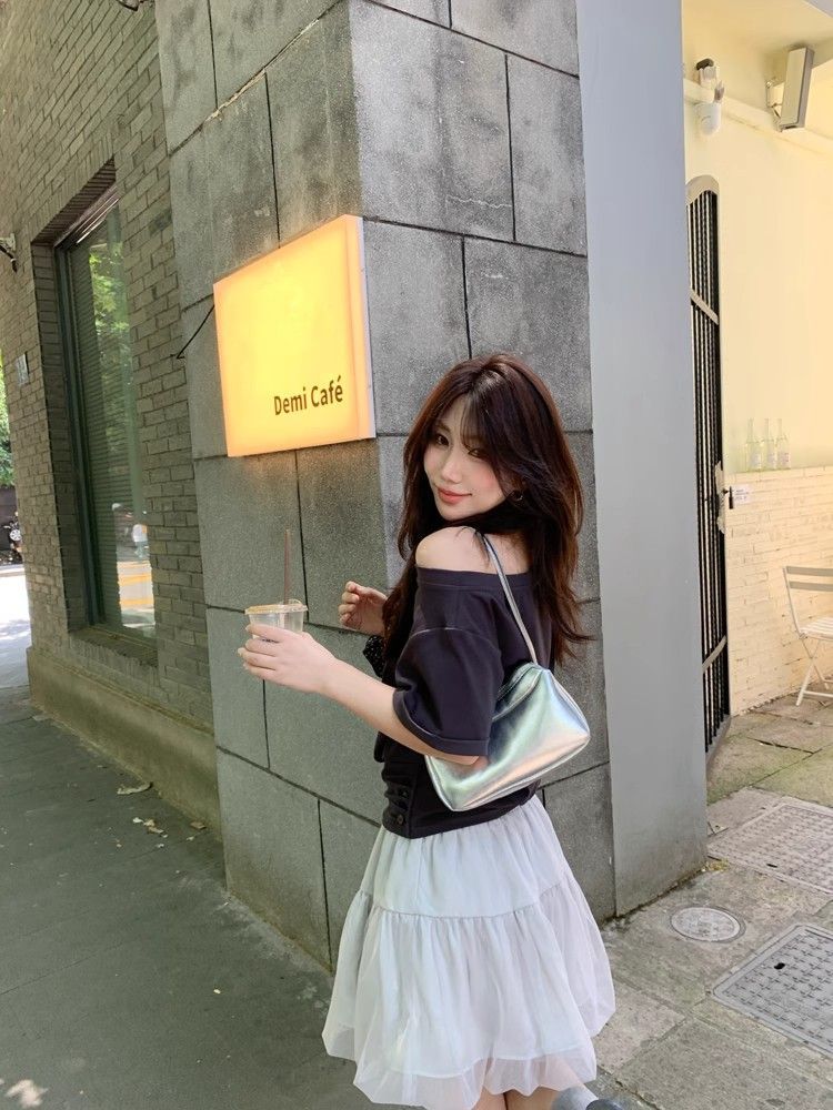 Loose cuff tops all-match T-shirt for women