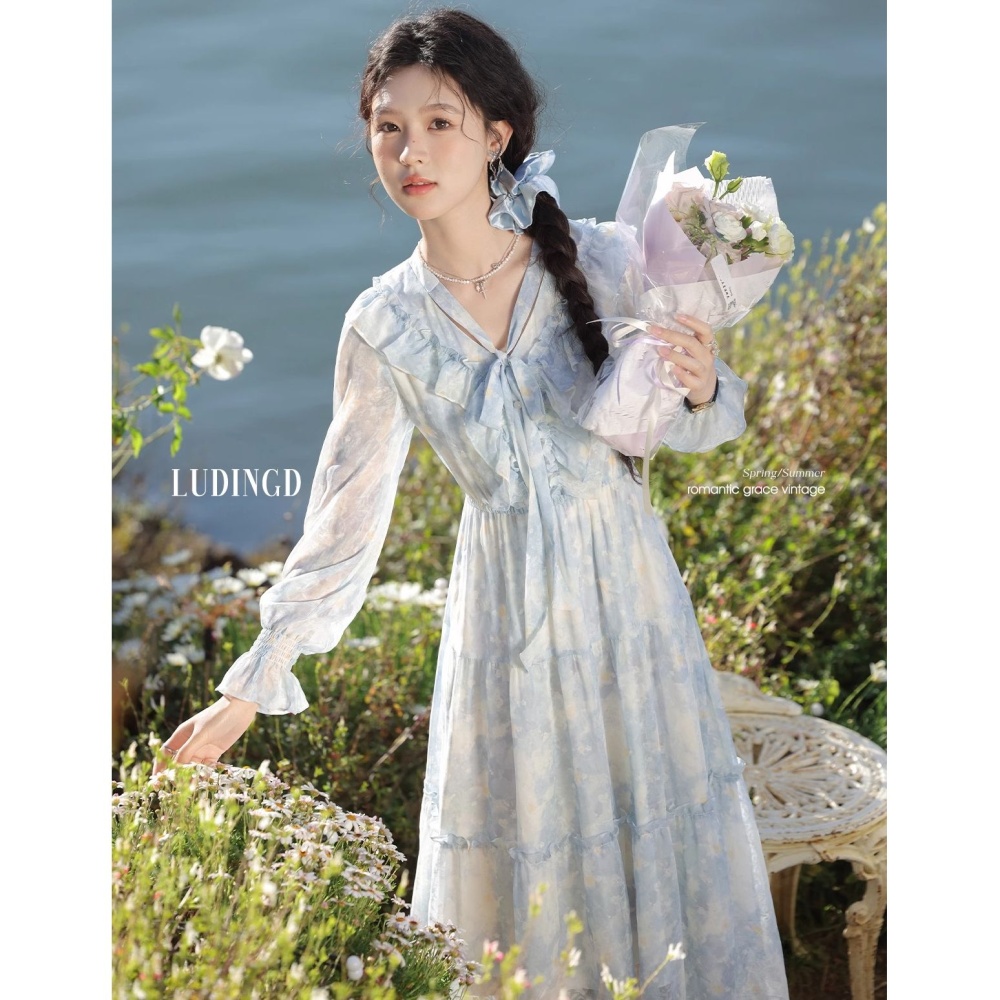 Spring dress large yard long dress for women