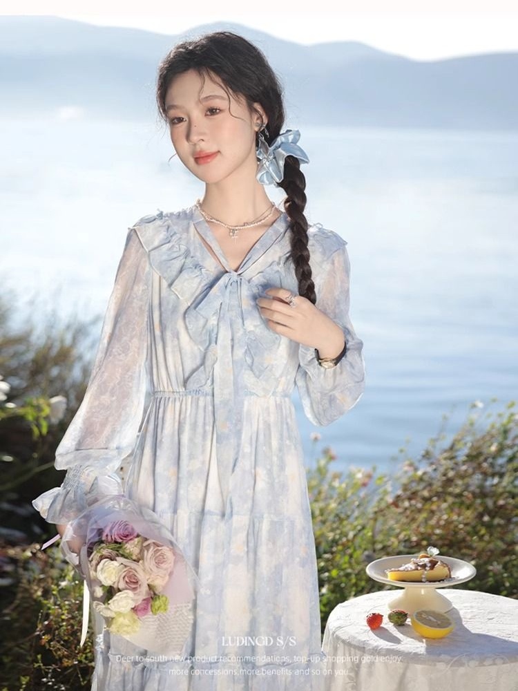 Spring dress large yard long dress for women