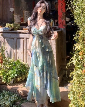 All-match temperament long dress France style dress
