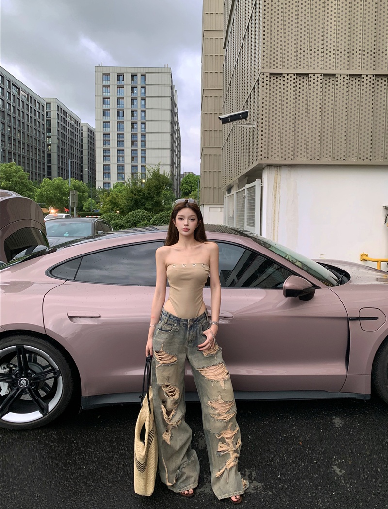 Slim jeans spicegirl wide leg pants for women