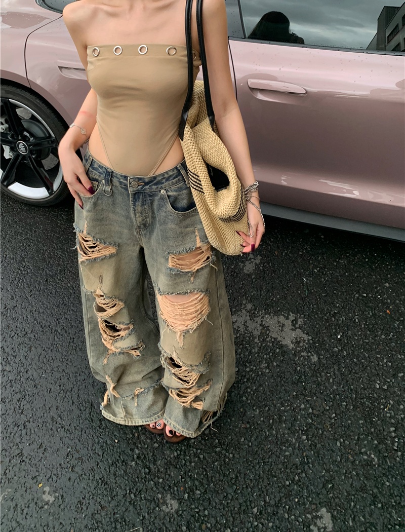 Slim jeans spicegirl wide leg pants for women