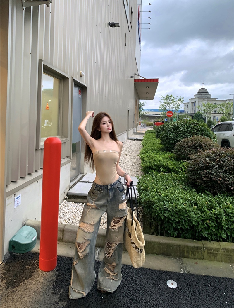 Slim jeans spicegirl wide leg pants for women
