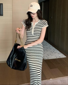 High waist all-match long dress temperament summer dress