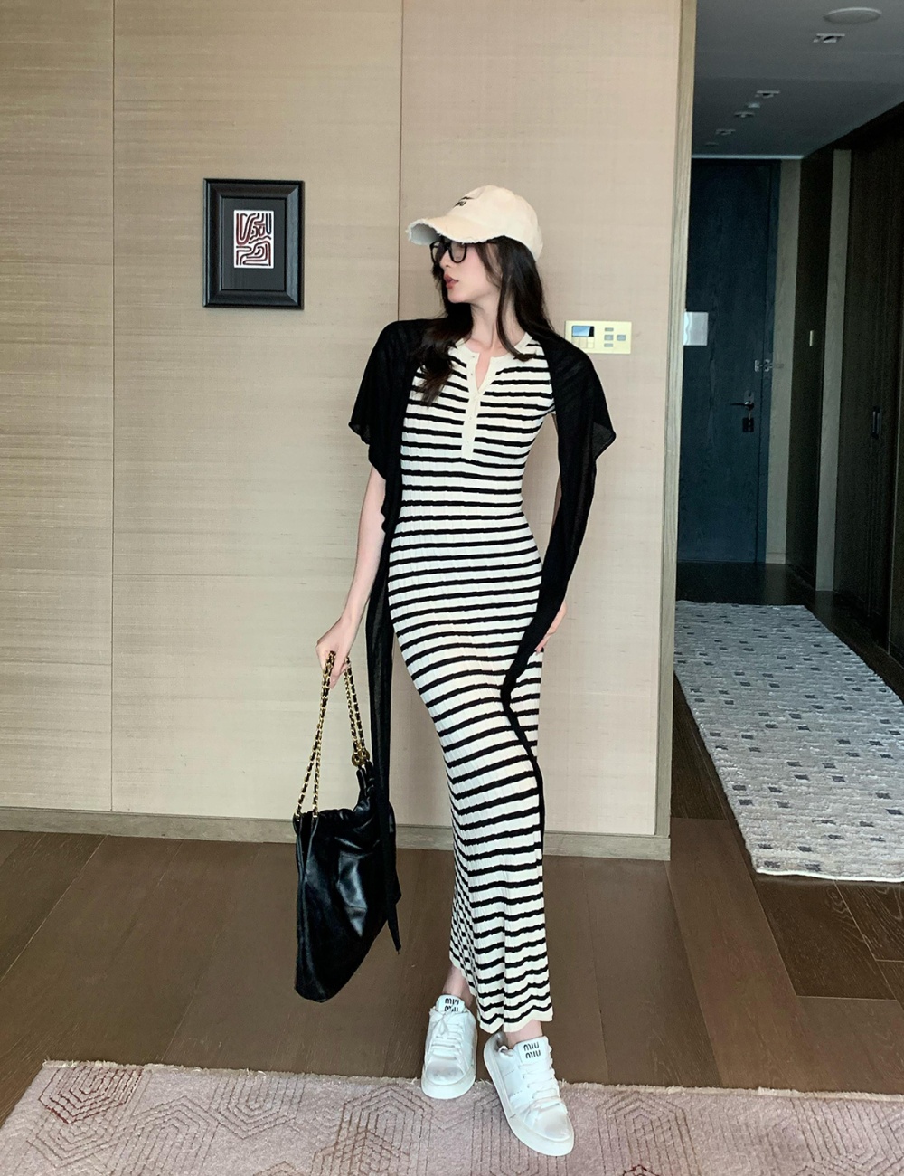 High waist all-match long dress temperament summer dress