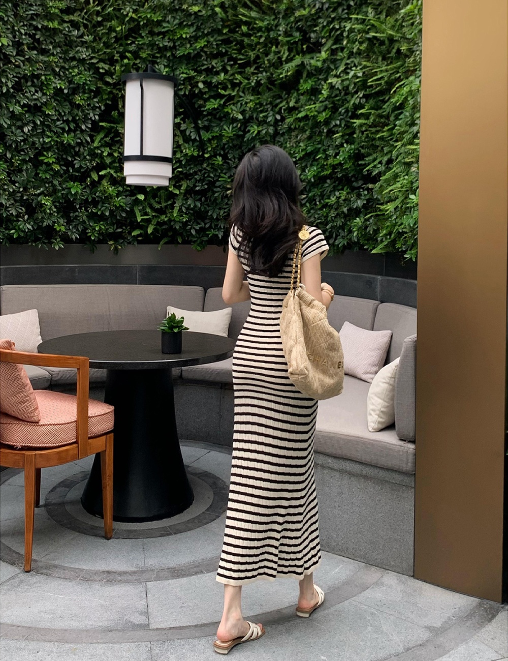 High waist all-match long dress temperament summer dress
