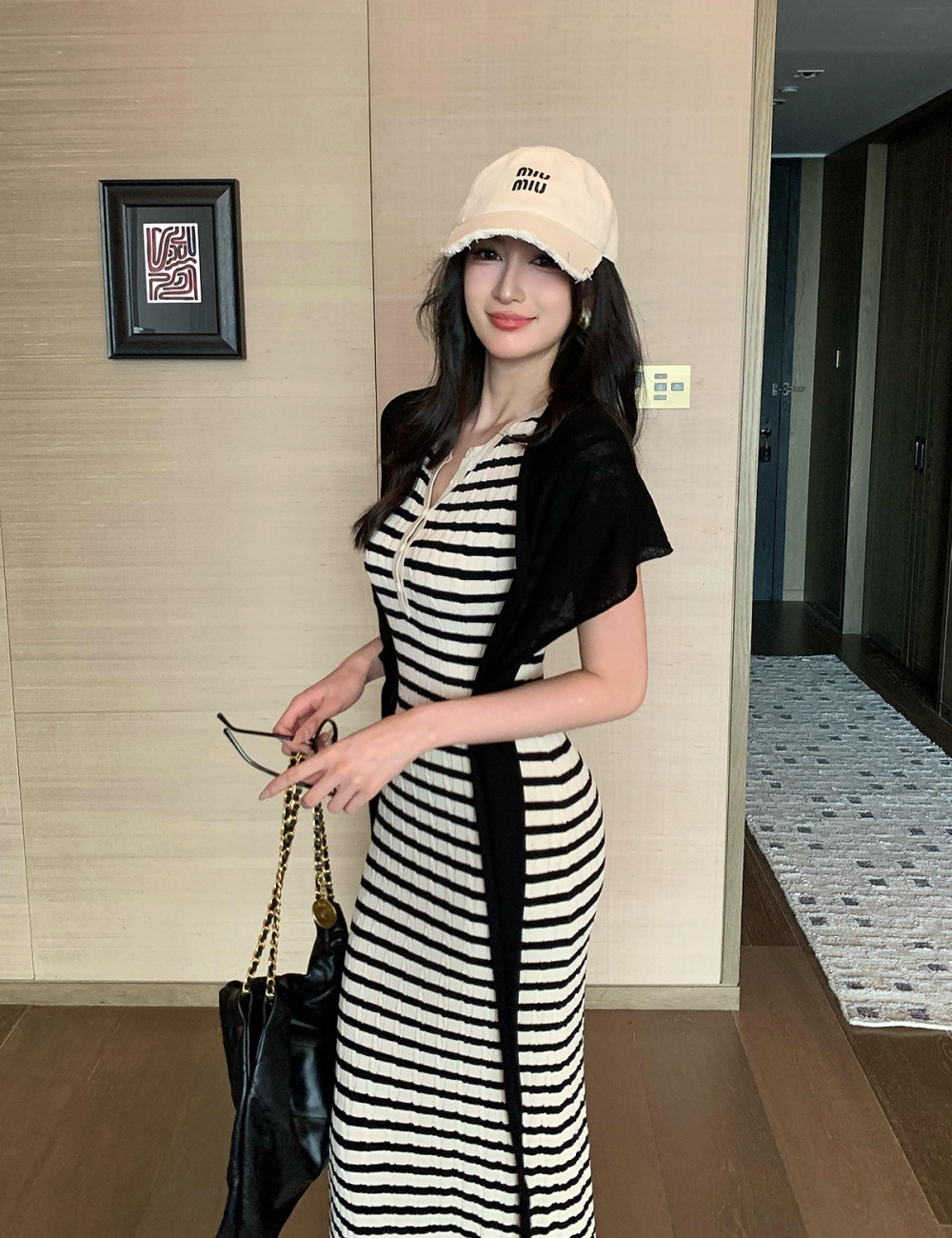 High waist all-match long dress temperament summer dress
