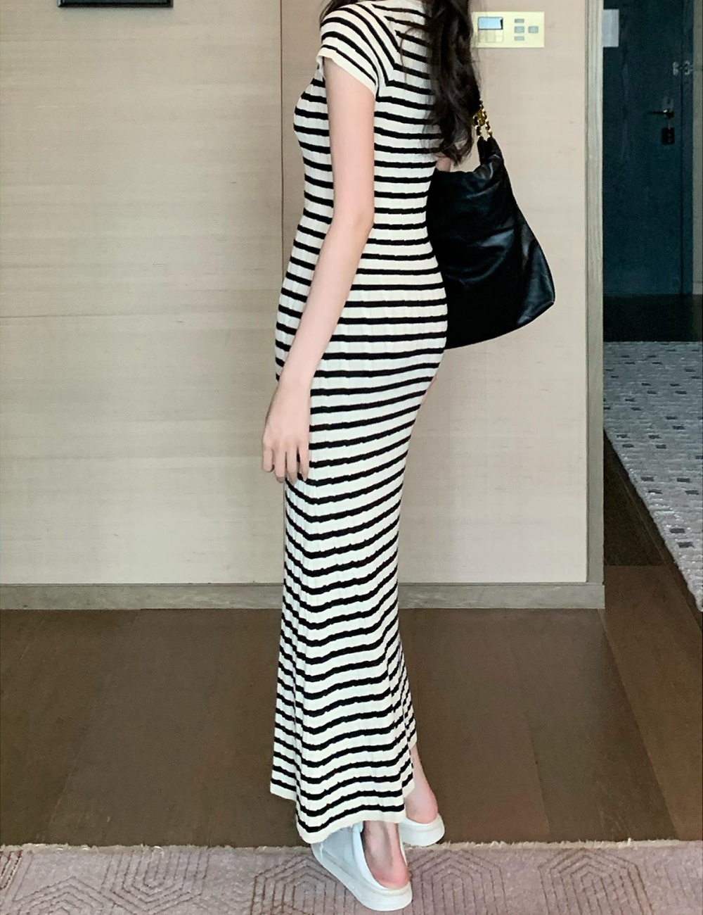 High waist all-match long dress temperament summer dress