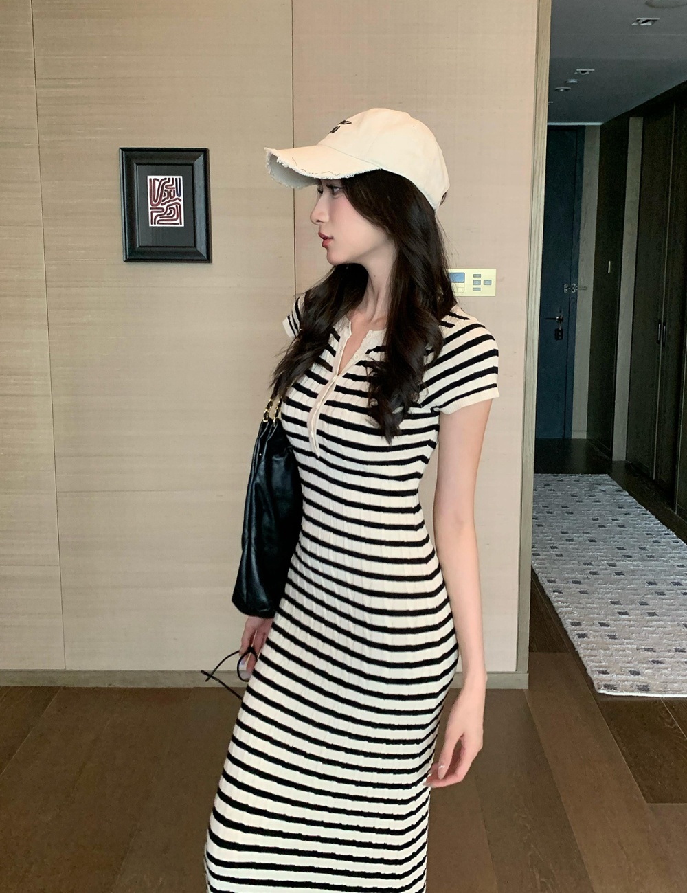 High waist all-match long dress temperament summer dress