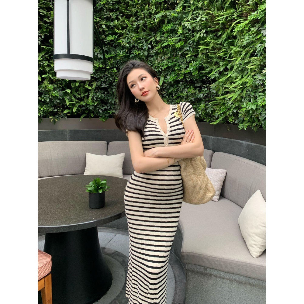 High waist all-match long dress temperament summer dress