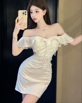 Rhinestone banquet dress temperament slim evening dress