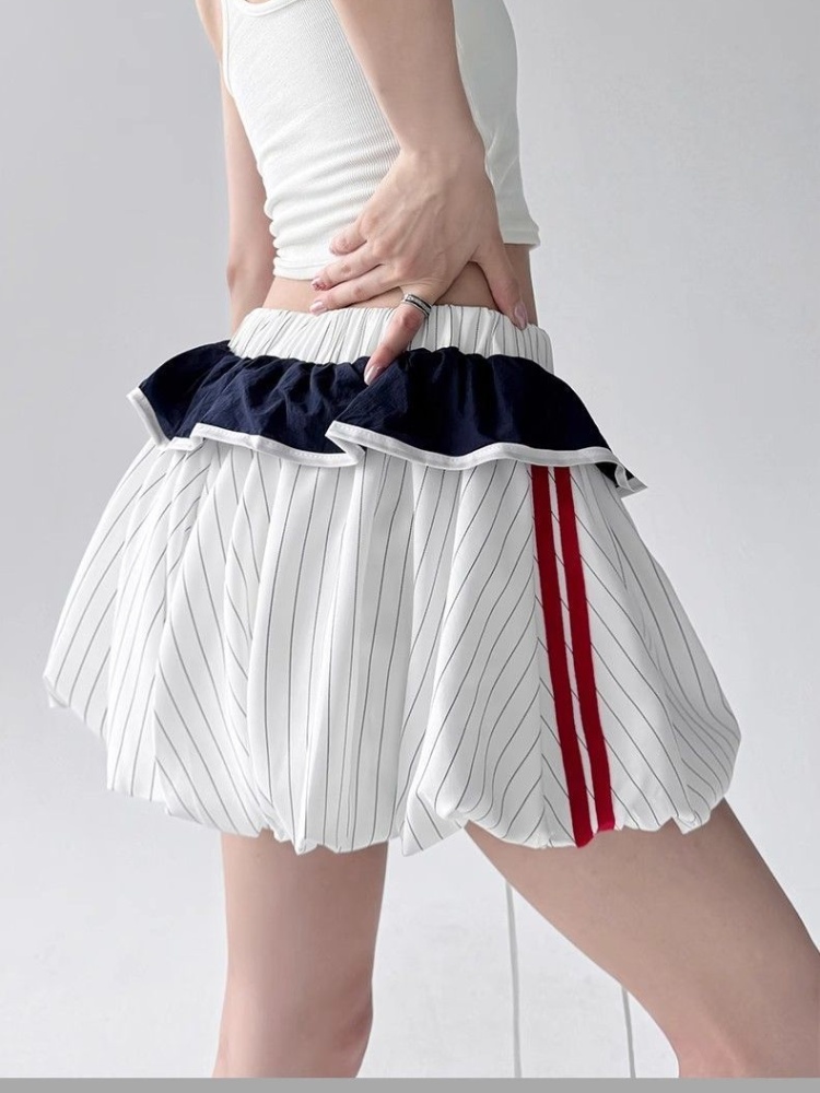 College style bud skirt wood ear skirt for women