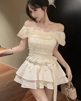 Short tops colors short skirt a set for women
