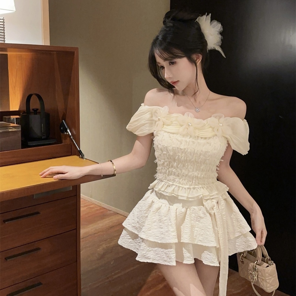 Short tops colors short skirt a set for women