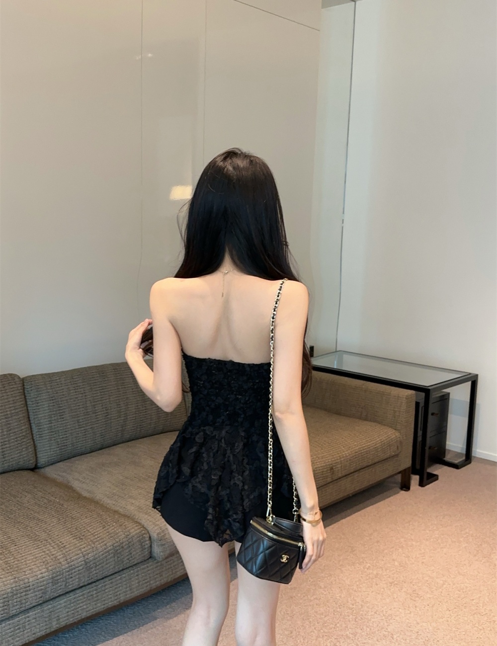Slim halter tops wrapped chest enticement shirts