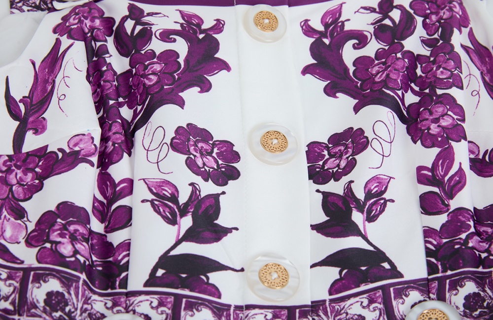 Sling A-line high waist slim fashion dingkou printing dress
