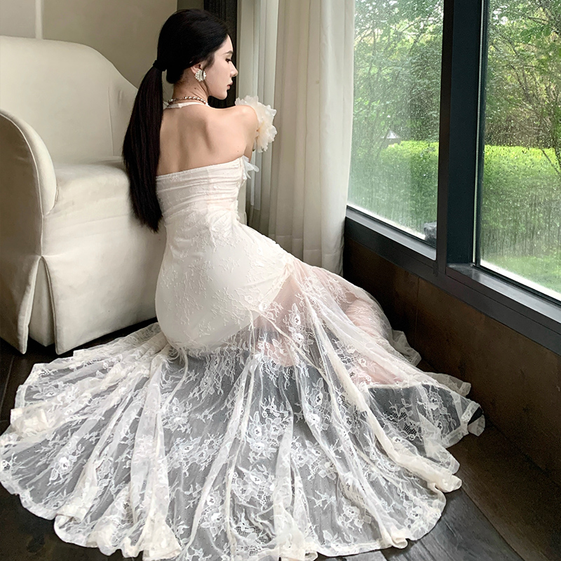 Lace France style dress summer slim long dress