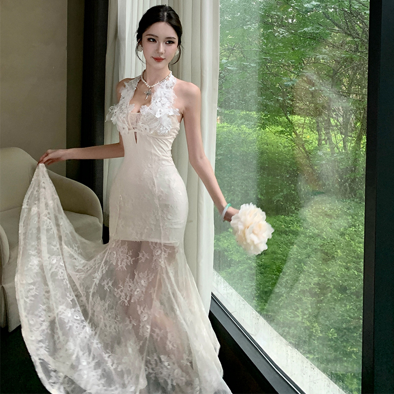 Lace France style dress summer slim long dress
