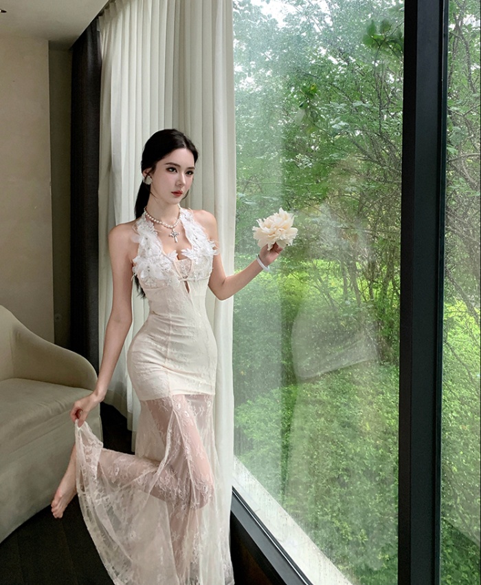 Lace France style dress summer slim long dress