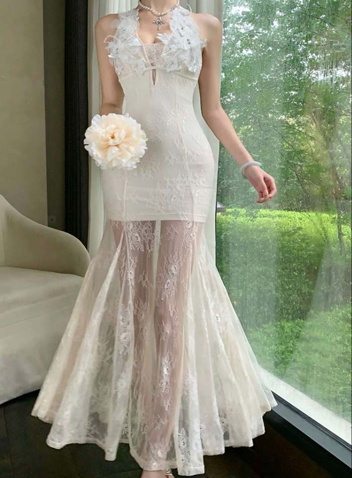 Lace France style dress summer slim long dress