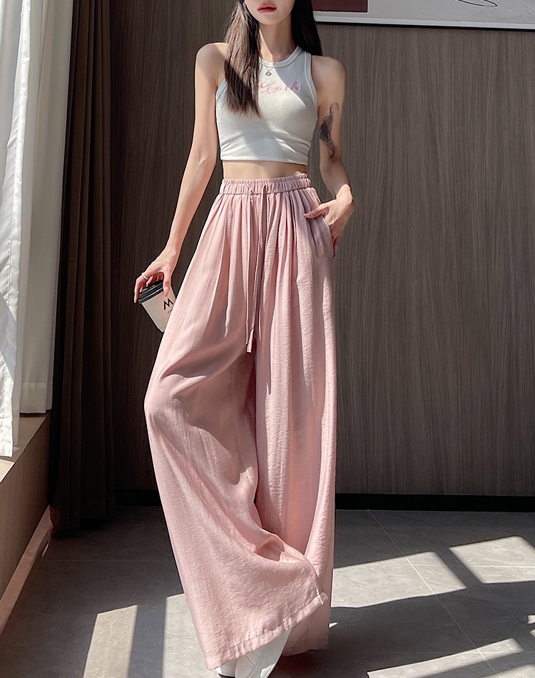 Ice silk Casual wide leg pants loose pants for women