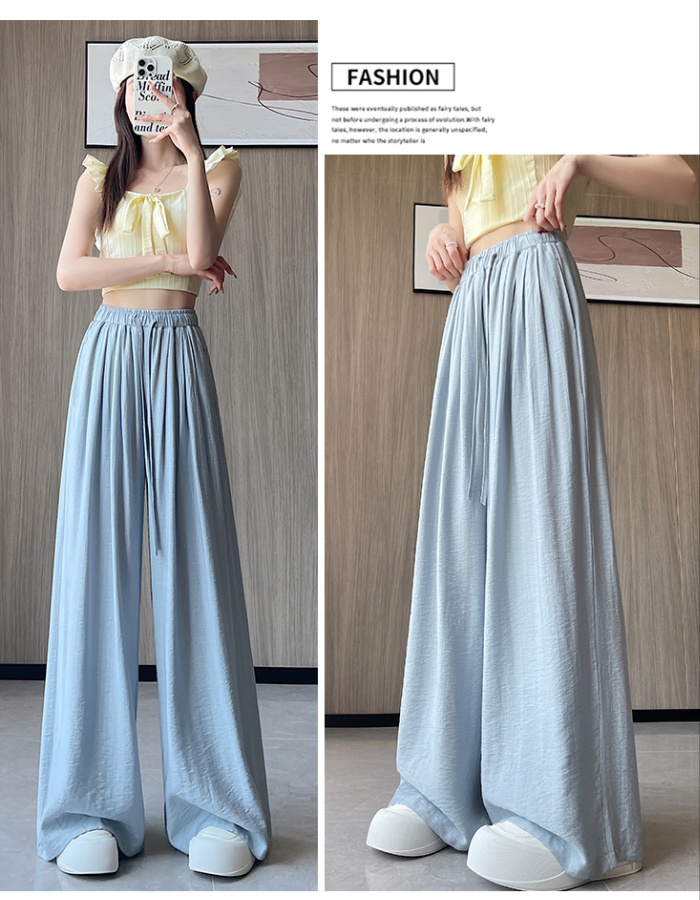 Ice silk Casual wide leg pants loose pants for women