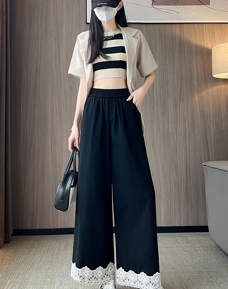 Casual drape sweet wide leg pants for women