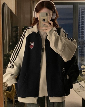 American style cardigan cstand collar jacket for women
