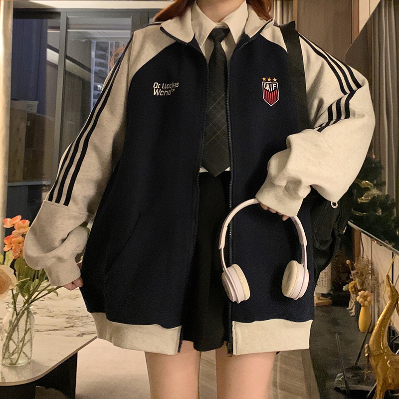 American style cardigan cstand collar jacket for women