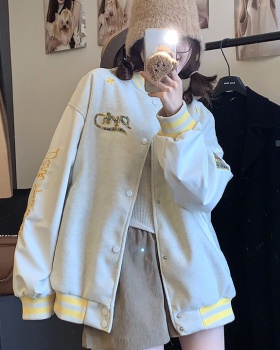 Retro embroidery jacket loose baseball uniforms