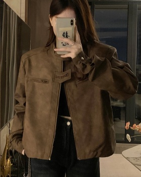 Locomotive brown coat couples American style leather coat