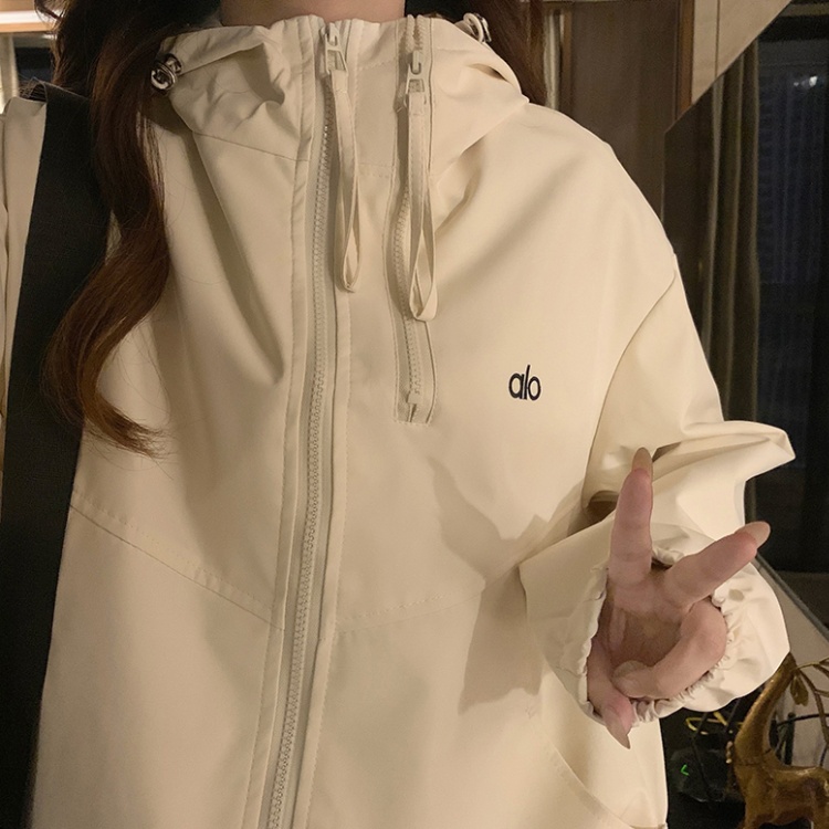 Beige technical jacket jacket for women