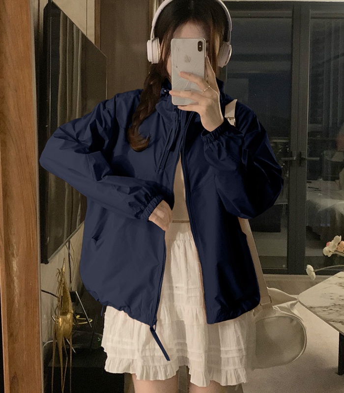 Beige technical jacket jacket for women