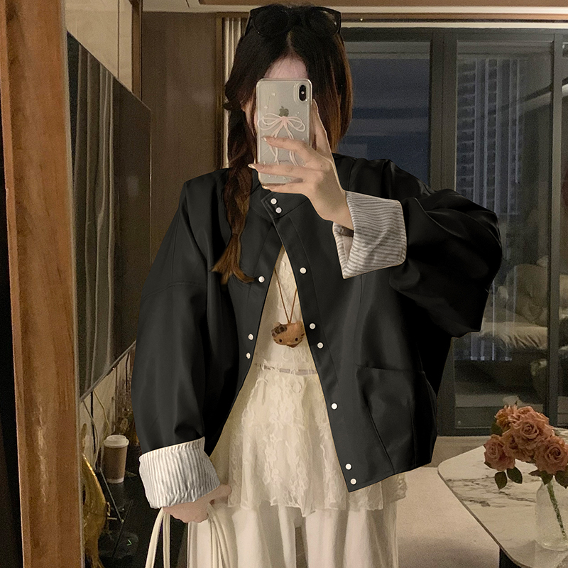 Casual autumn jacket short fashionable coat for women