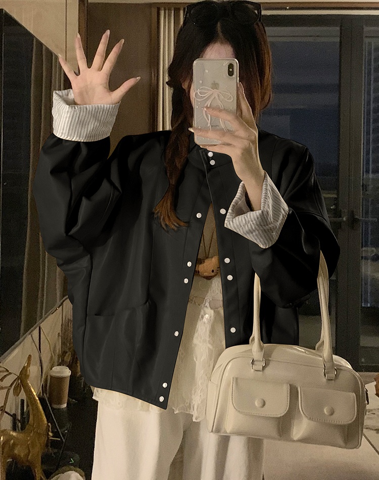 Casual autumn jacket short fashionable coat for women