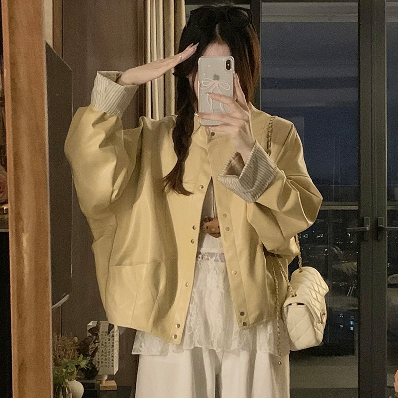 Casual autumn jacket short fashionable coat for women