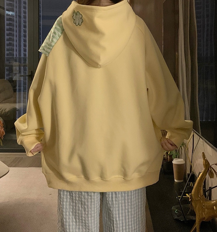 Hooded bow bandage coat couples autumn sweet hoodie