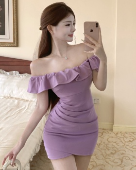 Temperament lotus leaf edges dress for women