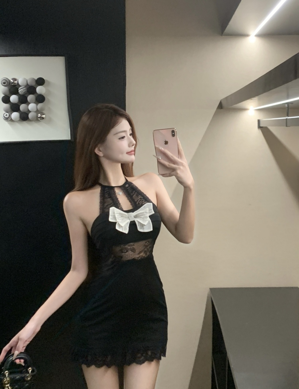 Lace spicegirl slim package hip bow sexy dress for women