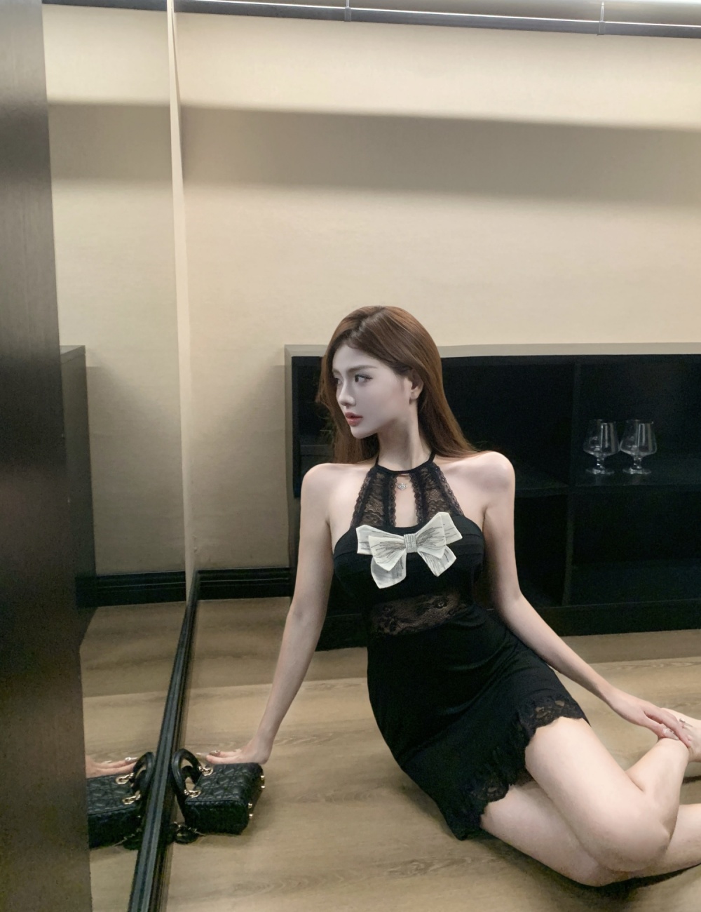 Lace spicegirl slim package hip bow sexy dress for women