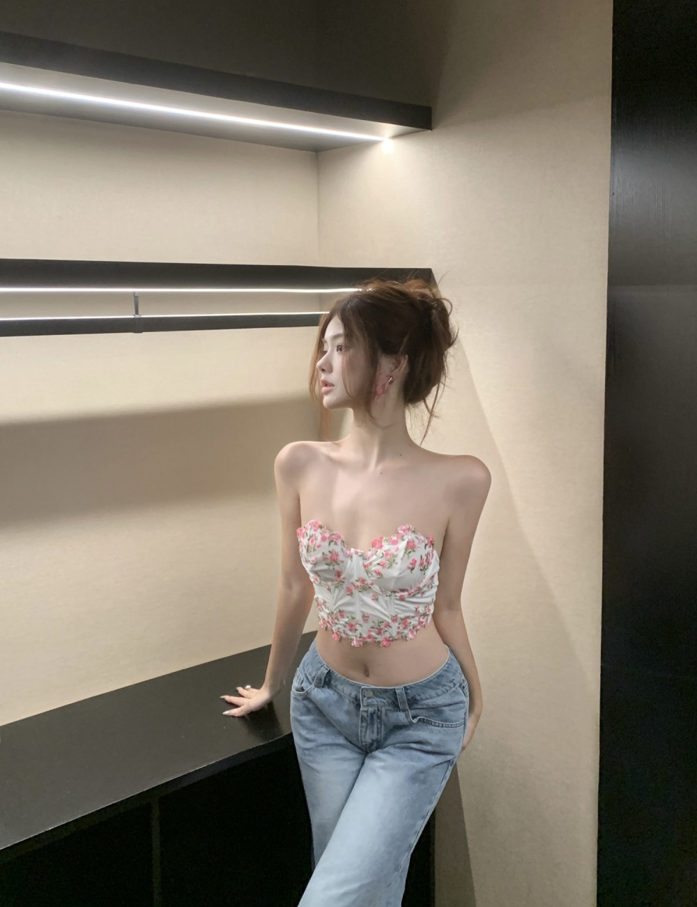 Wrapped chest short halter fashion spicegirl tops