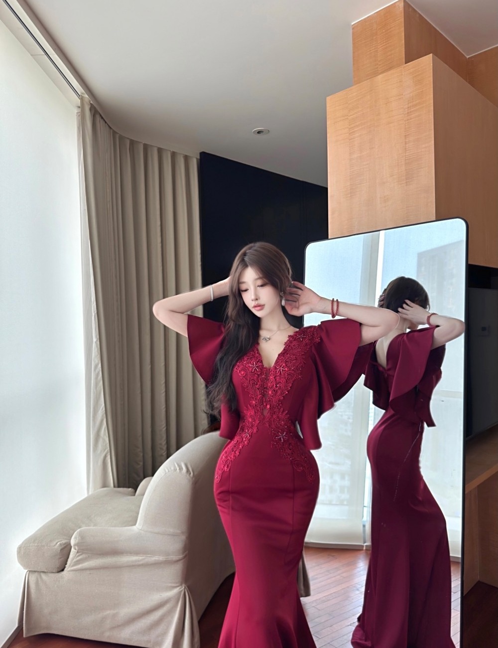 Slim mermaid dress temperament evening dress