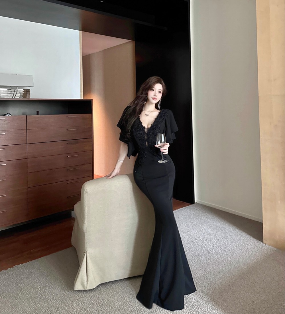 Slim mermaid dress temperament evening dress