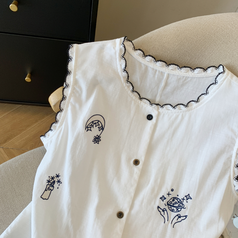Round neck fashion tops all-match slim vest for women