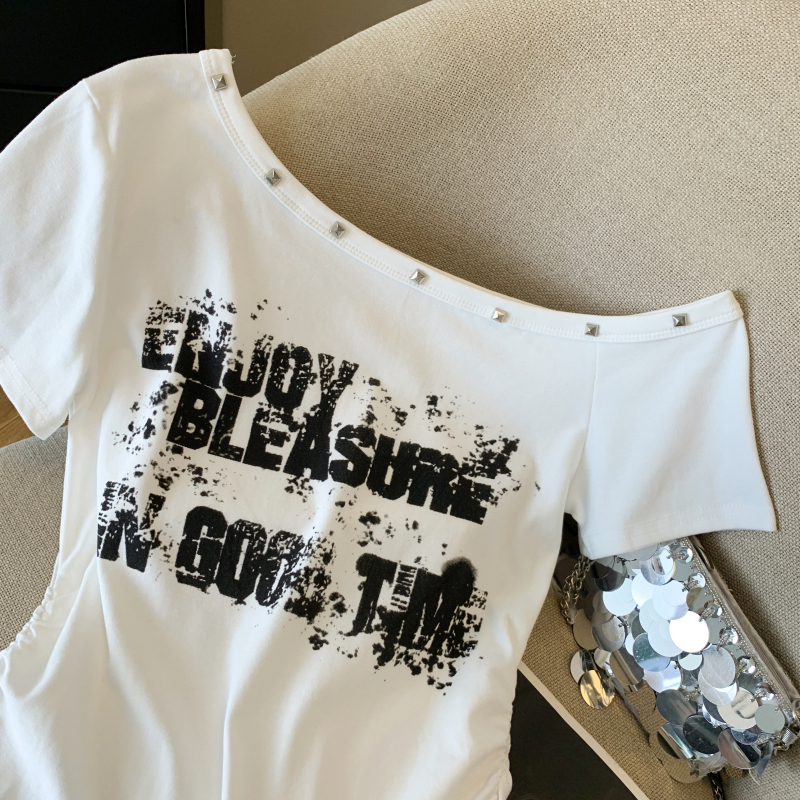 American style short sleeve slim T-shirt for women