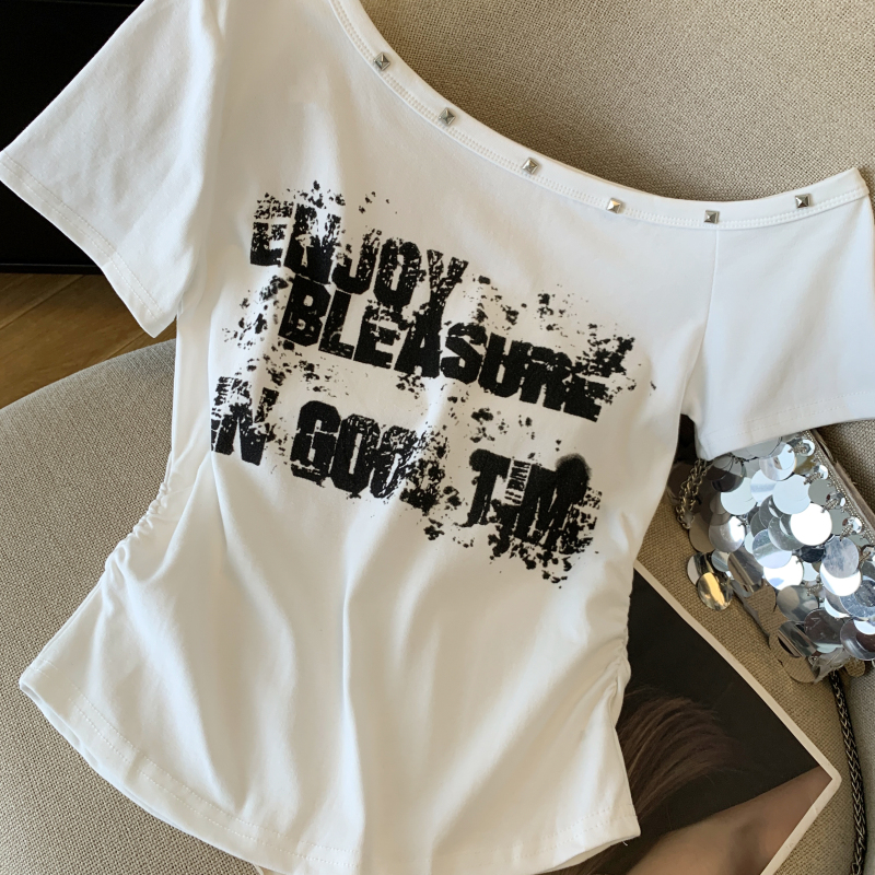 American style short sleeve slim T-shirt for women